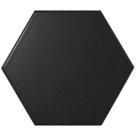 Equipe Hexagon Black Matt, Bodenfliesen 11,6 x 10,1 cm