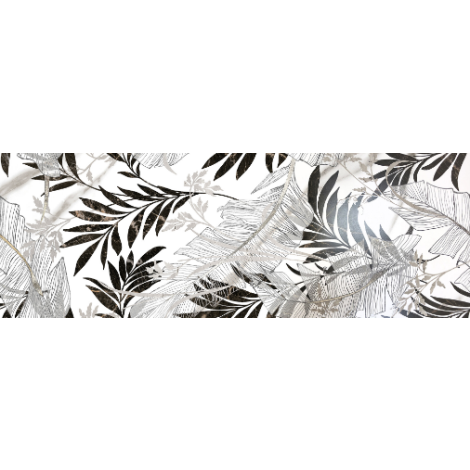 Fanal Carrara Leaves Black Matt 31,6 x 90 cm